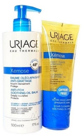 Uriage Xemose anti-itch soothing balm 500ml & Δώρο cleansing soothing oil 200ml