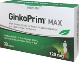 VivaPharm GinkoPrim Max Συμπλήρωμα Διατροφής για την Καλή Λειτουργία Καρδιάς & Κυκλοφορικού 120mg, 3