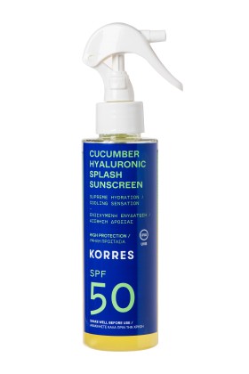 Korres Cucumber + Hyaluronic Splash Sunscreen SPF 50 Διφασικό Αντηλιακό για Πρόσωπο & Σώμα 150ml
