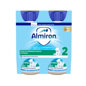 Nutricia Almiron 2 Νέο Γάλα 2ης βρεφικής ηλικίας σε υγρή μορφή για υγιή βρέφη από 6-12 μηνών 4x200ml