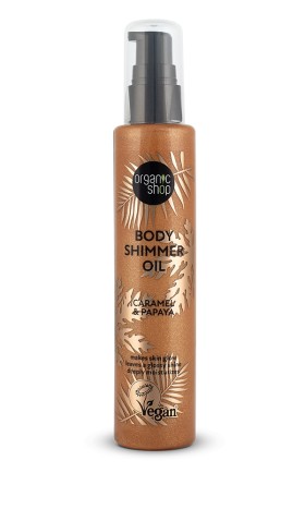 Natura Siberica Organic Shop Body Shimmer Oil Caramel & Papaya 100ml 