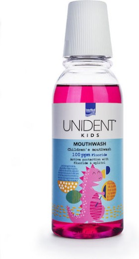Intermed Unident Kids Mouthwash 100 ppm Fluoride Παιδικό Στοματικό Διάλυμα Τσιχλόφουσκα 250 ml