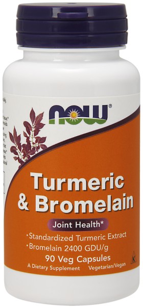 Now Foods Turmeric And Bromelain 600mg / 300mg , 90 φυτικές κάψουλες