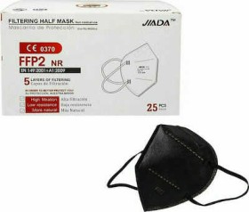 JADA FFP2 Μάσκα 5 Στρωμάτων Υψηλής Προστασίας PFE 95% Μαύρη, 25τμ