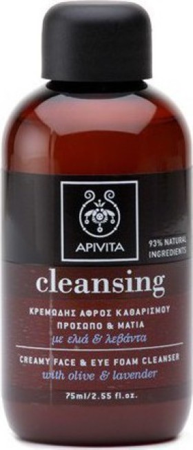 APIVITA CLEANSING FOAM ΚΡΕΜΩΔΗΣ ΑΦΡΟΣ ΚΑΘΑΡΙΣΜΟΥ ΜΕ ΕΛΙΑ & ΛΕΒΑΝΤΑ 75ML