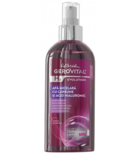 Gerovital Micellar Water με Υαλουρονικό Οξύ & Ενεργό Ανθρακα, 150 ml