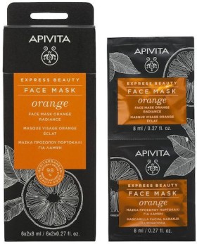 Apivita Orange Μάσκα Προσώπου Με Πορτοκάλι Για Λάμψη, 2 χ 8ml