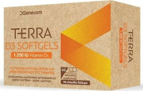 Genecom Terra D3 Softgels 1200iu 60 μαλακές κάψουλες