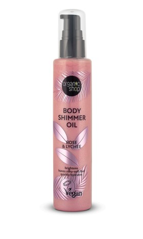 Natura Siberica Organic Shop Body Shimmer Oil Rose & Lychee 100ml