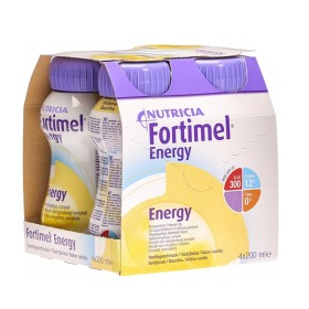 Nutricia Fortimel Energy Βανίλια Θρεπτικό & Υψηλής Ενέργειας Συμπλήρωμα Διατροφής, 4 x 200 ml