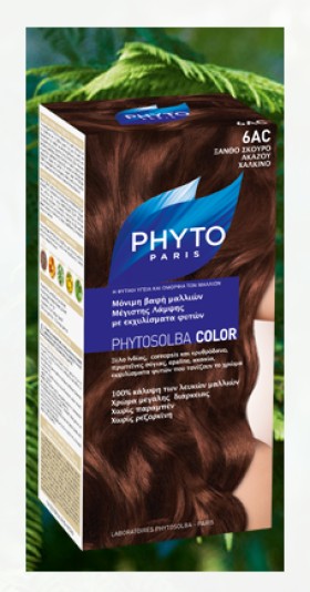 Phyto Phytosolba Color 6AC Ξανθό Σκούρο Ακαζού Χάλκινο, 40ml