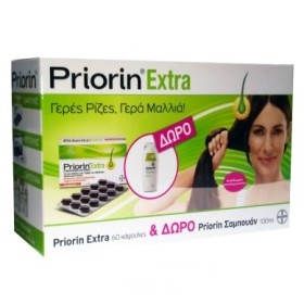 PRIORIN EXTRA 60CAPS KAI ΔΩΡΟ PRIORIN ΣΑΜΠΟΥΑΝ ΓΙΑ ΚΑΝΟΝΙΚΑ ΚΑΙ ΞΗΡΑ ΜΑΛΛΙΑ 100ML