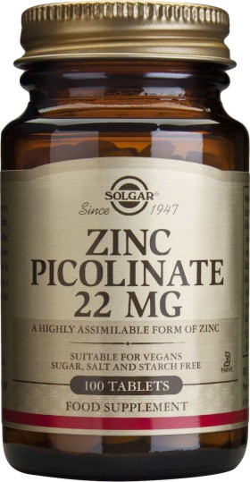 Solgar Zinc Picolinate 22mg , 100 Tablets